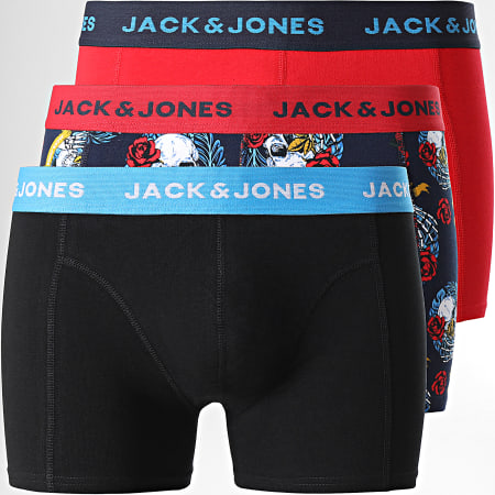 Jack And Jones - Confezione da 3 boxer 12211159 Rosso Nero Navy