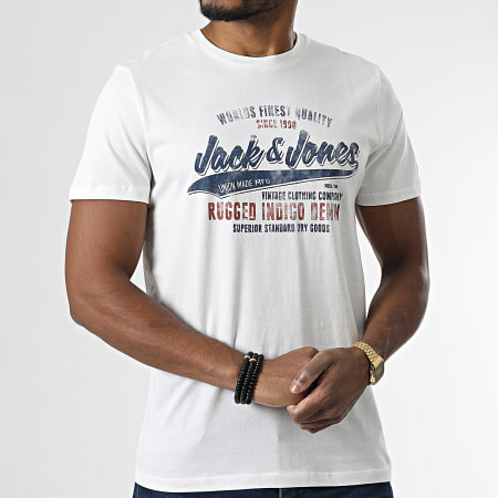 Jack And Jones - Lot De 2 Tee Shirts Booster Bleu Marine Blanc