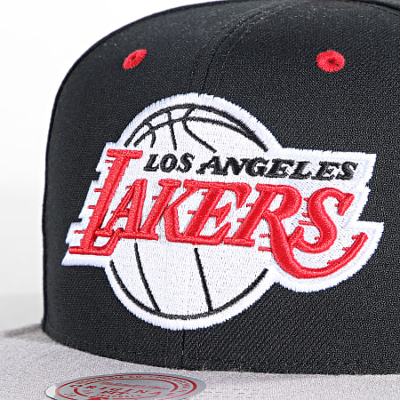 Mitchell and Ness - Casquette Snapback Three Collection Los Angeles Lakers Noir Gris