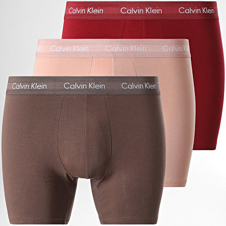 Calvin Klein - Set De 3 Boxers NB1770A Burdeos Verde Caqui Rosa