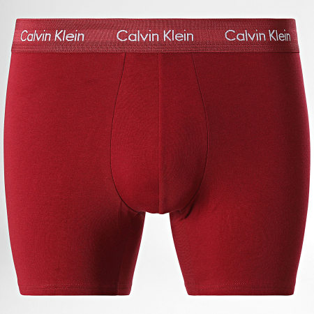 Calvin Klein - Lot De 3 Boxers NB1770A Bordeaux Vert Kaki Rose