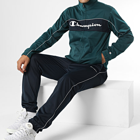 Ensemble Veste Et Pantalon Jogging 218100 Bleu Marine Vert