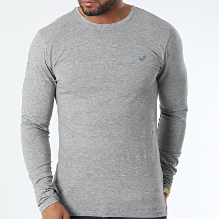 Kaporal - Lot De 2 Tee Shirts Manches Longues Col V Vift Bleu Marine