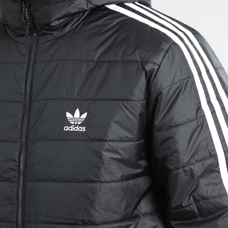 Adidas Originals - Cappotto con cappuccio a righe HL9211 Nero