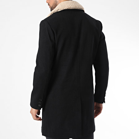 Frilivin - Cappotto con colletto in montone nero