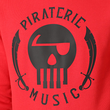 La Piraterie - Felpa girocollo Logo Rosso Nero
