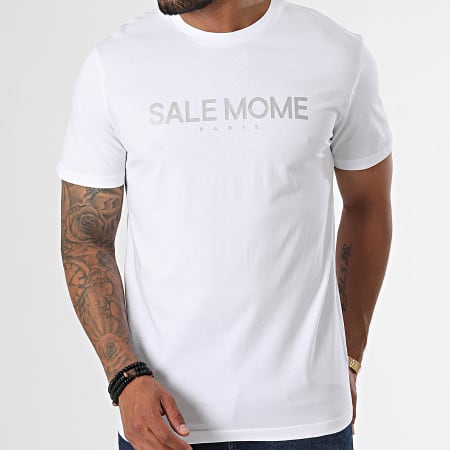 Sale Môme Paris - Tee Shirt Réfléchissant Logo Blanc Argent