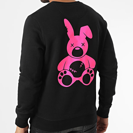 Sale Môme Paris - Felpa girocollo Black Pink Fluo Rabbit