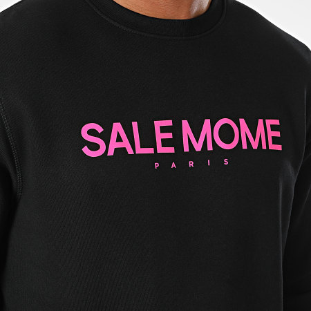 Sale Môme Paris - Sweat Crewneck Lapin Noir Rose Fluo