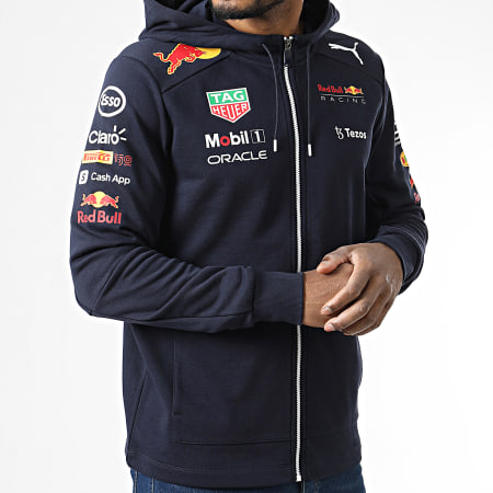 Puma - Red Bull Racing 763382 Felpa con cappuccio e zip blu navy