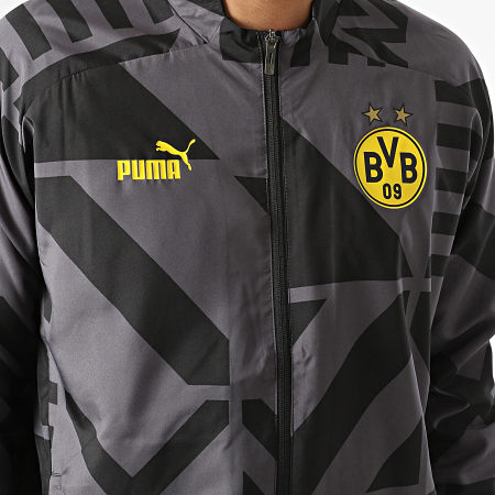 Puma - Chaqueta con cremallera Borussia Dortmund Prematch 767657 Gris Negro