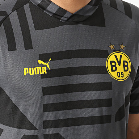 Puma - Maglia da calcio Borussia Dortmund Prematch 767655 Grigio Nero