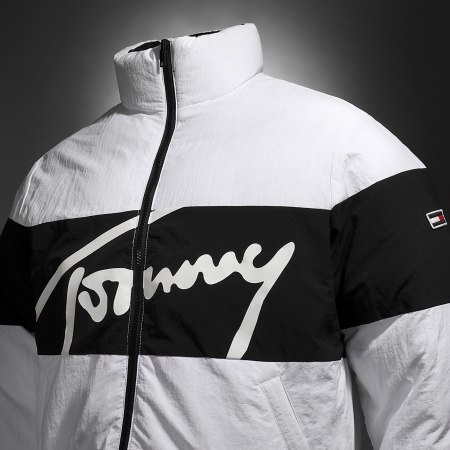 Tommy Jeans - Plumífero reversible Signature 4393 Blanco Negro