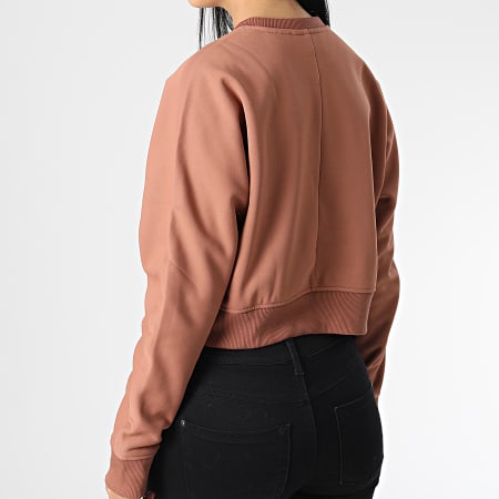 Calvin Klein - Sudadera de rayas con cuello redondo para mujer GWF2W300 Marrón