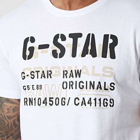G-Star - Tee Shirt Stencil Originals D22207-336 Blanc