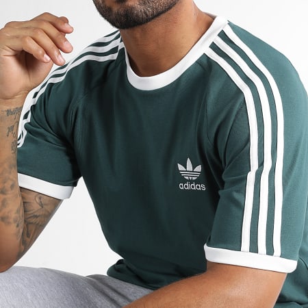 Adidas Originals - Camiseta a rayas HK7277 Verde
