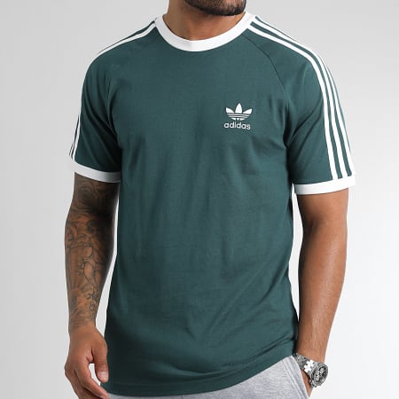 Adidas Originals - Camiseta a rayas HK7277 Verde