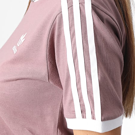 Adidas Originals - Tee Shirt A Bandes Femme 3 Stripes HL6689 Rose