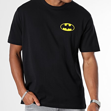 Batman - Tee Shirt Oversize Large Classic Logo Back Noir Jaune