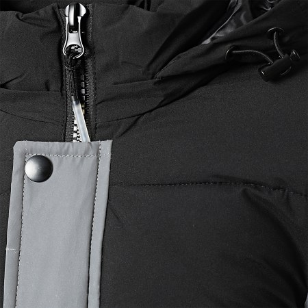 Kymaxx - Chaqueta reflectante con capucha para niños 221KD-55 Gris plata Negro