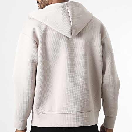 Uniplay - UY903 Beige Hooded Zip Jacket