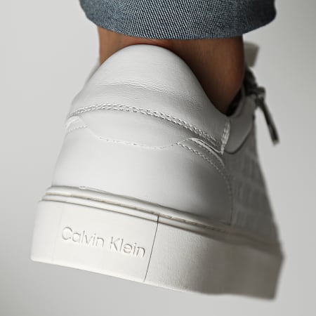Calvin Klein - Zapatillas Low Top Lace Up Zip Mono 0813 Blanco
