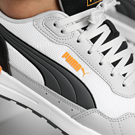 Puma - Sneakers Graviton Mega 385873 Bianco Dark Shadow Nero Vibrant Orange Grigio