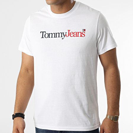 Tommy jeans multi logo t shirt best sale