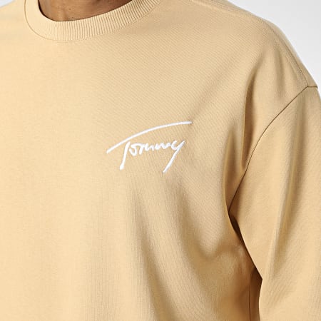 Tommy Jeans - Tommy Signature Sudadera cuello redondo 5206 Beige