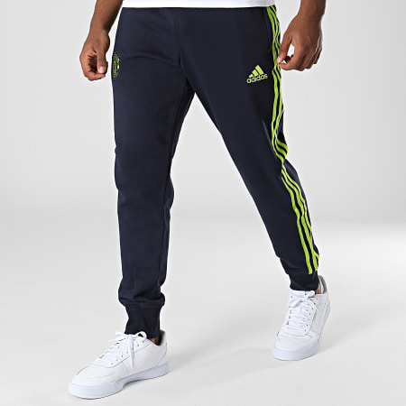 Adidas Sportswear - Pantalon Jogging A Bandes MUFC HE6660 Bleu Marine