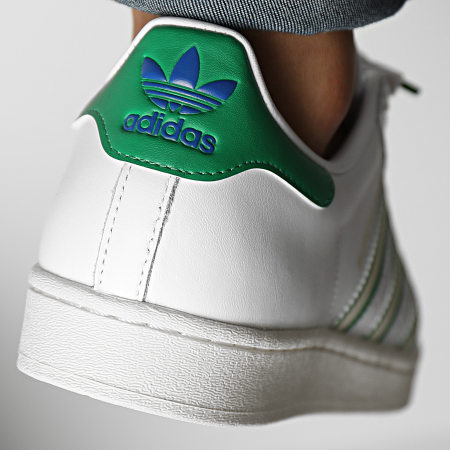 Adidas white and green superstar outlet