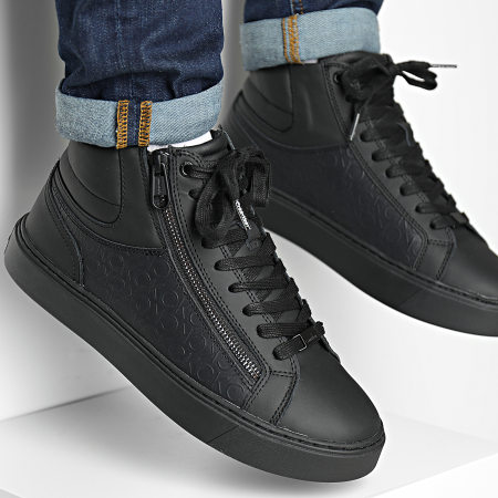 Calvin Klein - Sneakers High Top Lace Up Zip Mono 0812 Nero