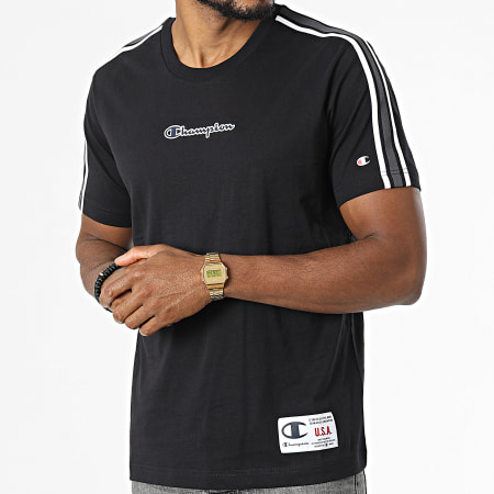 Champion - Gestreept T-shirt 217848 Zwart