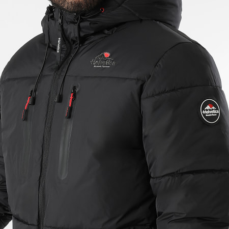 Helvetica - Chaleco Con Capucha Nepal Negro