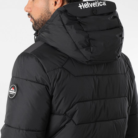 Helvetica - Chaleco Con Capucha Nepal Negro