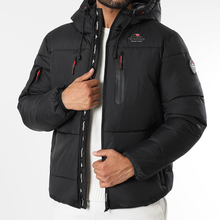 Helvetica - Chaleco Con Capucha Nepal Negro