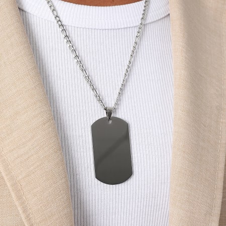 LBO - Collier Plaque Militaire Argenté
