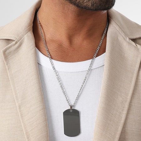 LBO - Collier Plaque Militaire Argenté