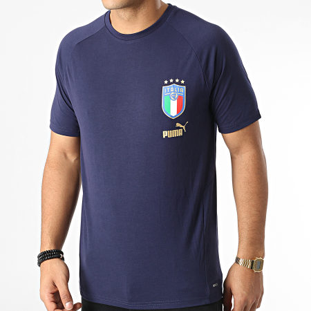 Puma - FIGC Camiseta Coach Casuals 767119 Azul Marino Dorada