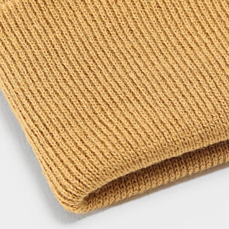 LBO - Berretto in maglia fine color cammello con risvolto