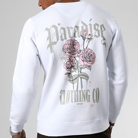 Luxury Lovers - Sweat Crewneck Paradise Roses Clothing Blanc