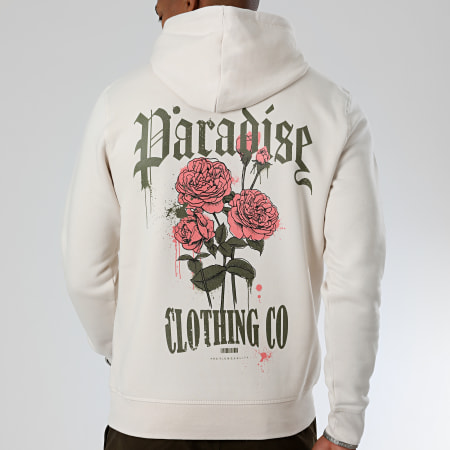 Luxury Lovers - Felpa Capuche Paradise Roses Abbigliamento Beige