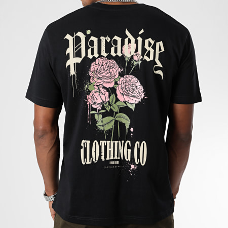 Luxury Lovers - Tee Shirt Oversize Large Paradise Roses Clothing Noir