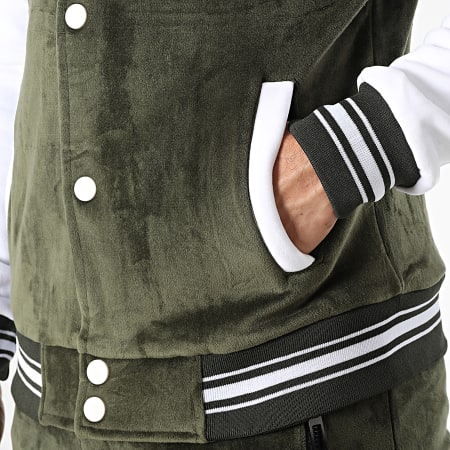 MTX - Conjunto de chaqueta y pantalón de felpa Y-110AB Verde