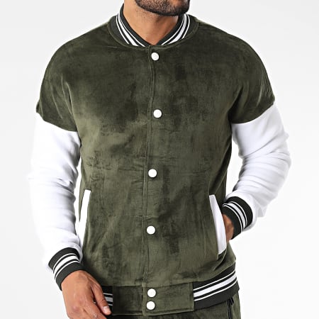 MTX - Conjunto de chaqueta y pantalón de felpa Y-110AB Verde