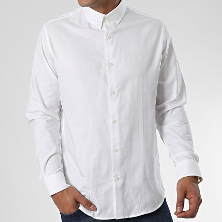 Selected - Chemise Manches Longues Pinpoint Blanc