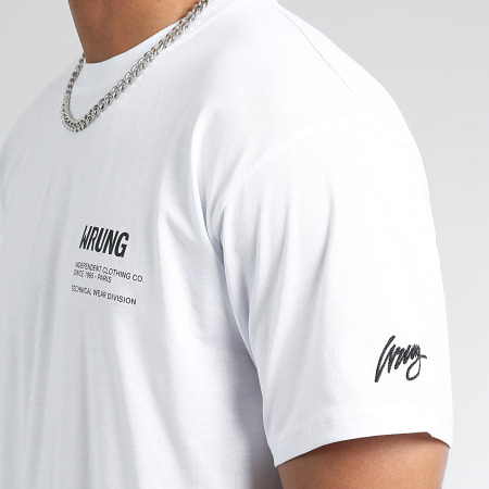 Wrung - Tee Shirt Oversize Large Independent Blanc Noir