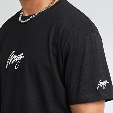 Wrung - Oversize Camiseta Large Drip Logo Negro Blanco