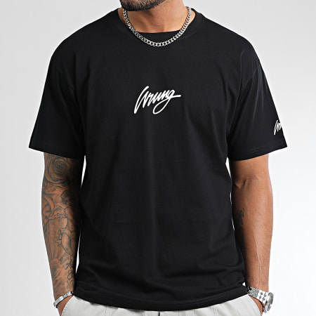 Wrung - Oversize Camiseta Large Drip Logo Negro Blanco