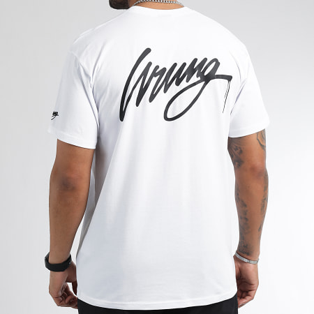 Wrung - Oversize Camiseta Large Drip Logo Blanco Negro